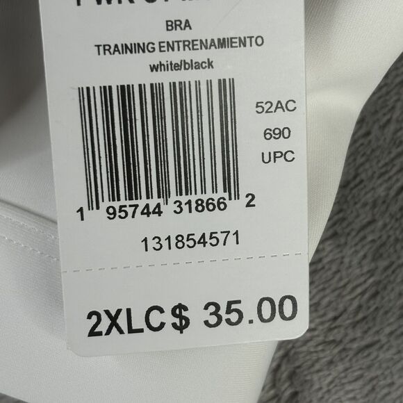 Adidas Sports Bra Womens Plus 2X White‎ PowerReact Train Medium-Support Bra new - Picture 6 of 11